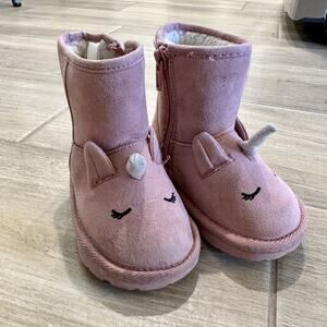 Baby Gap Pink Unicorn Fuzzy Boots